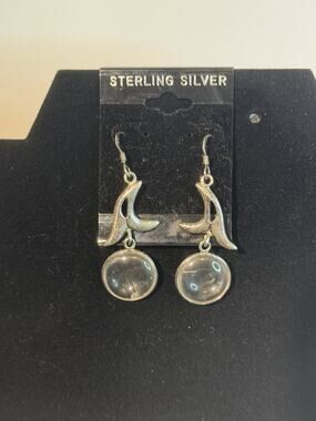 Vintage Sterling Silver 925 Moonstone Earrings